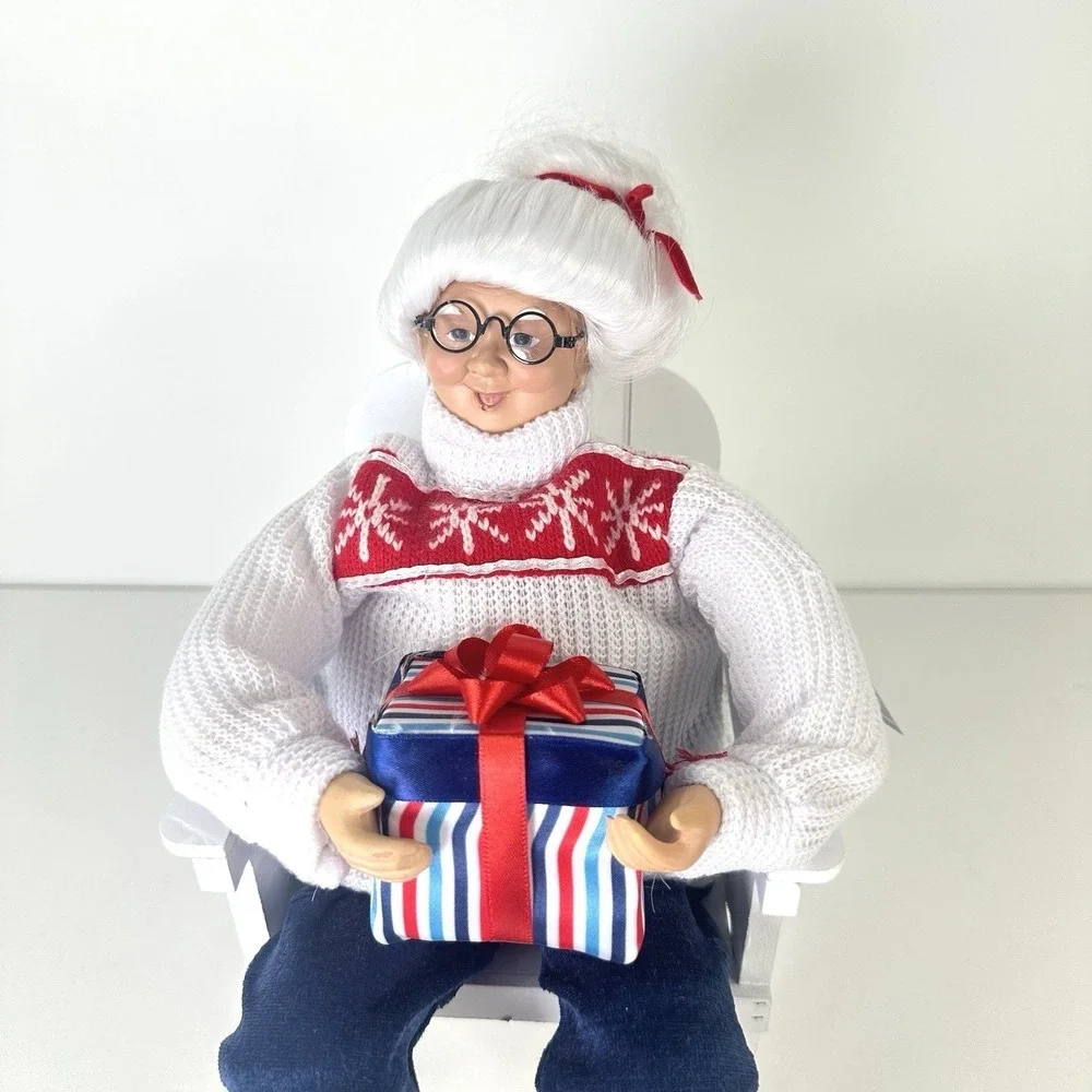 Christmas Nautical‎ Mrs Claus Figurine Adirondack Chair Coastal Tabletop 12